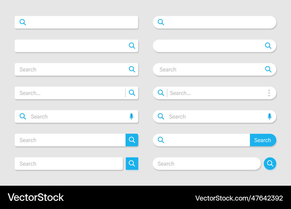 Search bar set different blank empty template Vector Image