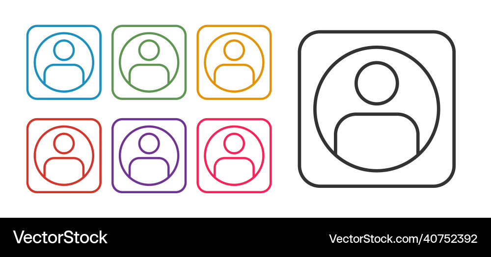 Set line create account screen icon isolated Vector Image