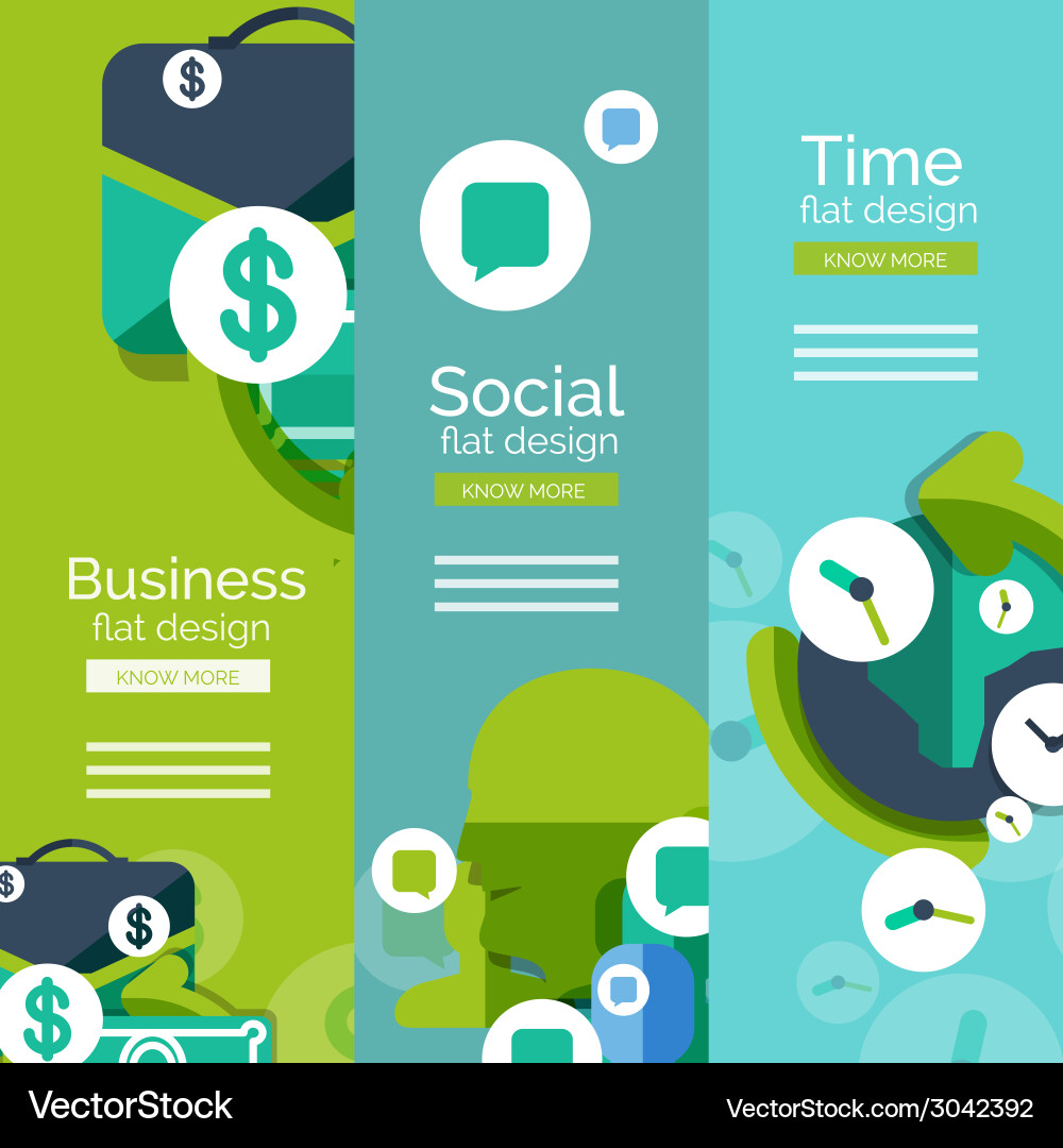 Set of flat design universal web concepts vector image