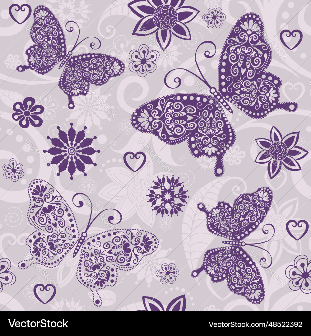 Spring seamless pattern with butterflies Spring seamless pattern with butterflies Vector Image