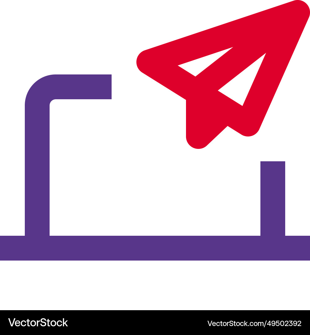 Using laptop to send an email or message vector image