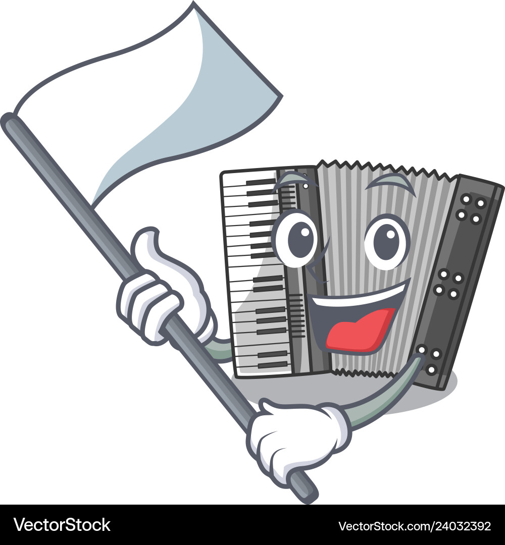 With flag accordion isolated in the character With flag accordion isolated in the character vector image