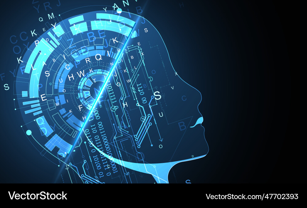 Artificial intelligence technical background Artificial intelligence technical background Vector Image