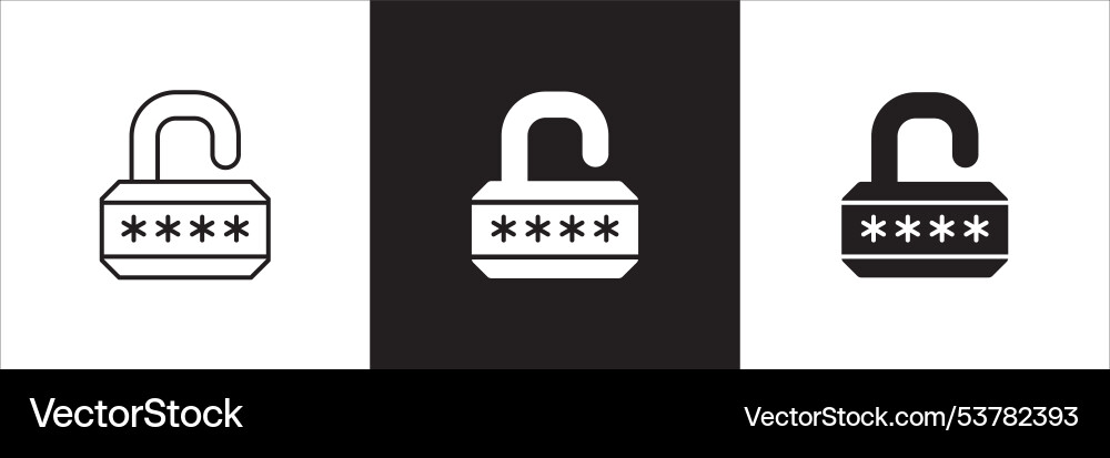 Business data security access icon set Vector Image
