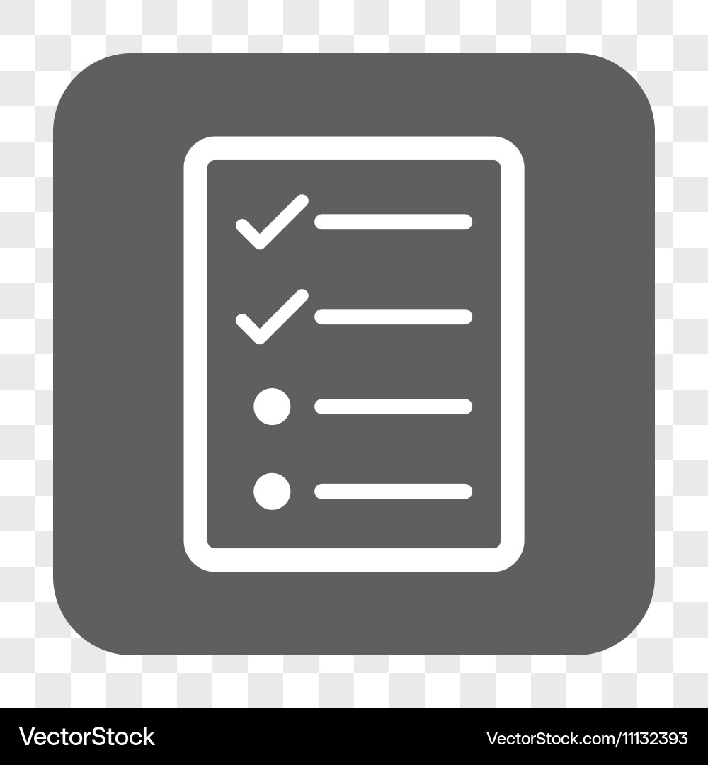 Checklist page rounded square button vector image