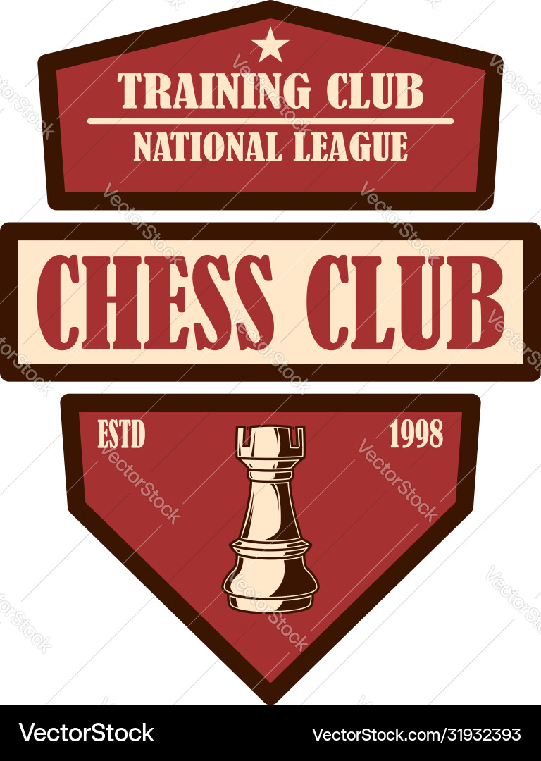 Chess club emblem template design element vector image