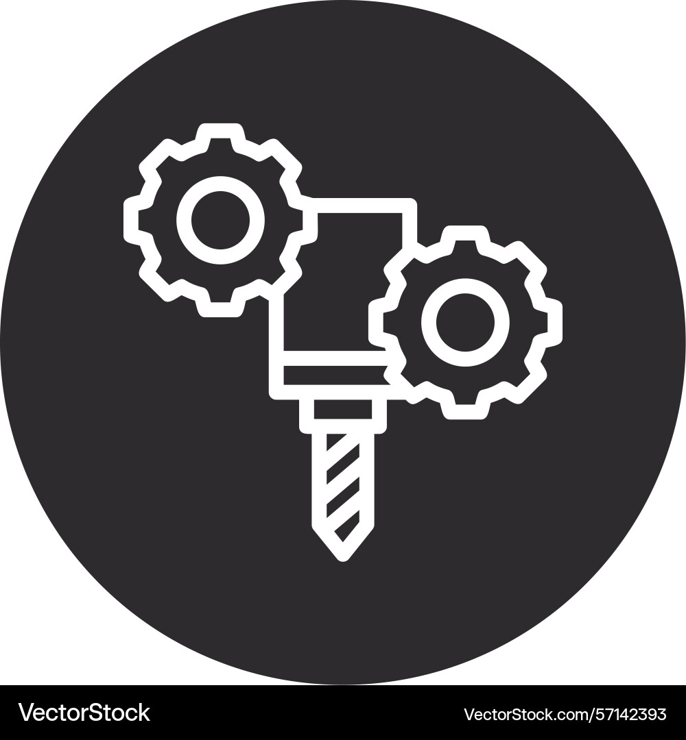 Cnc machine inverted circle black Vector Image