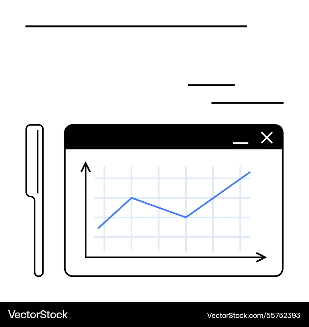 Data analysis concept with graph in browser window Data analysis concept with graph in browser window Vector Image