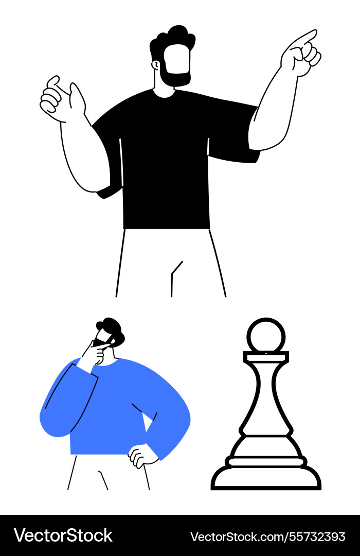 Decision-making process through Decision-making process through vector image