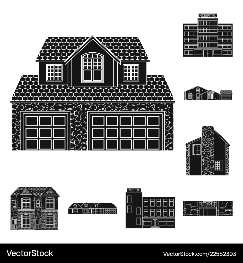 Design of building and front sign Vector Image