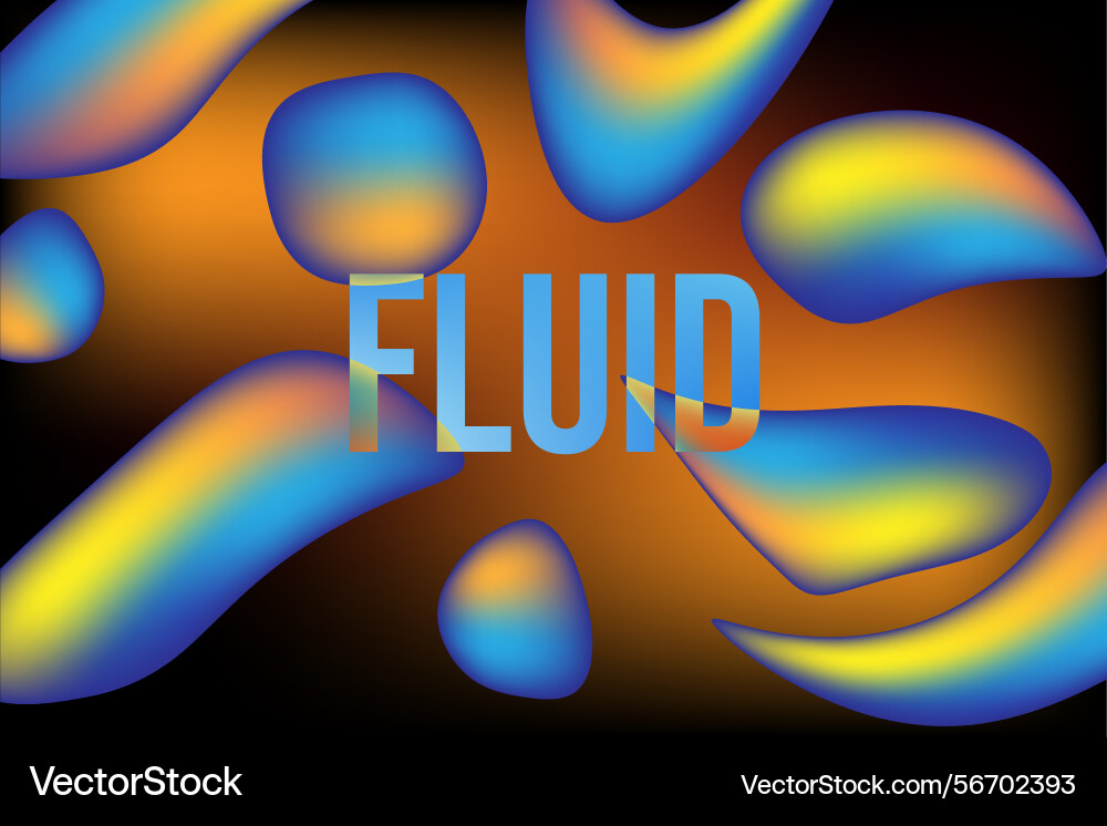 Dynamic abstract fluid shapes in vivid gradient vector image