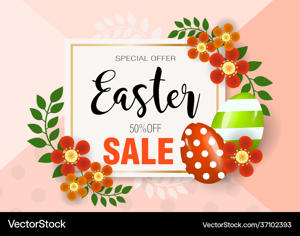 Frohes Osterbanner Poster mit realistischem Frohes Osterbanner Poster mit realistischem vektorbild