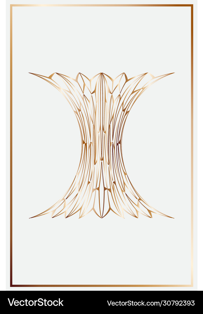Golden rectangular frame and decorative pattern Golden rectangular frame and decorative pattern vector image