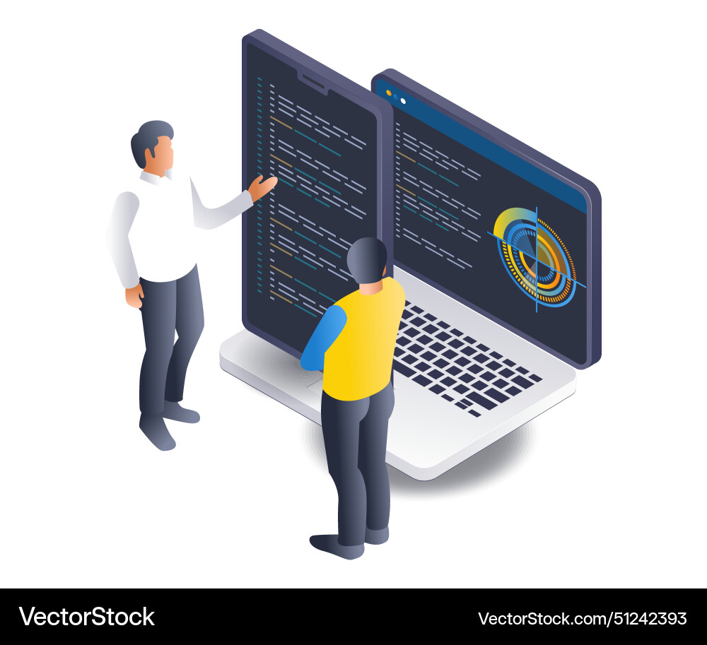 Group of Diverse Programmers vector image