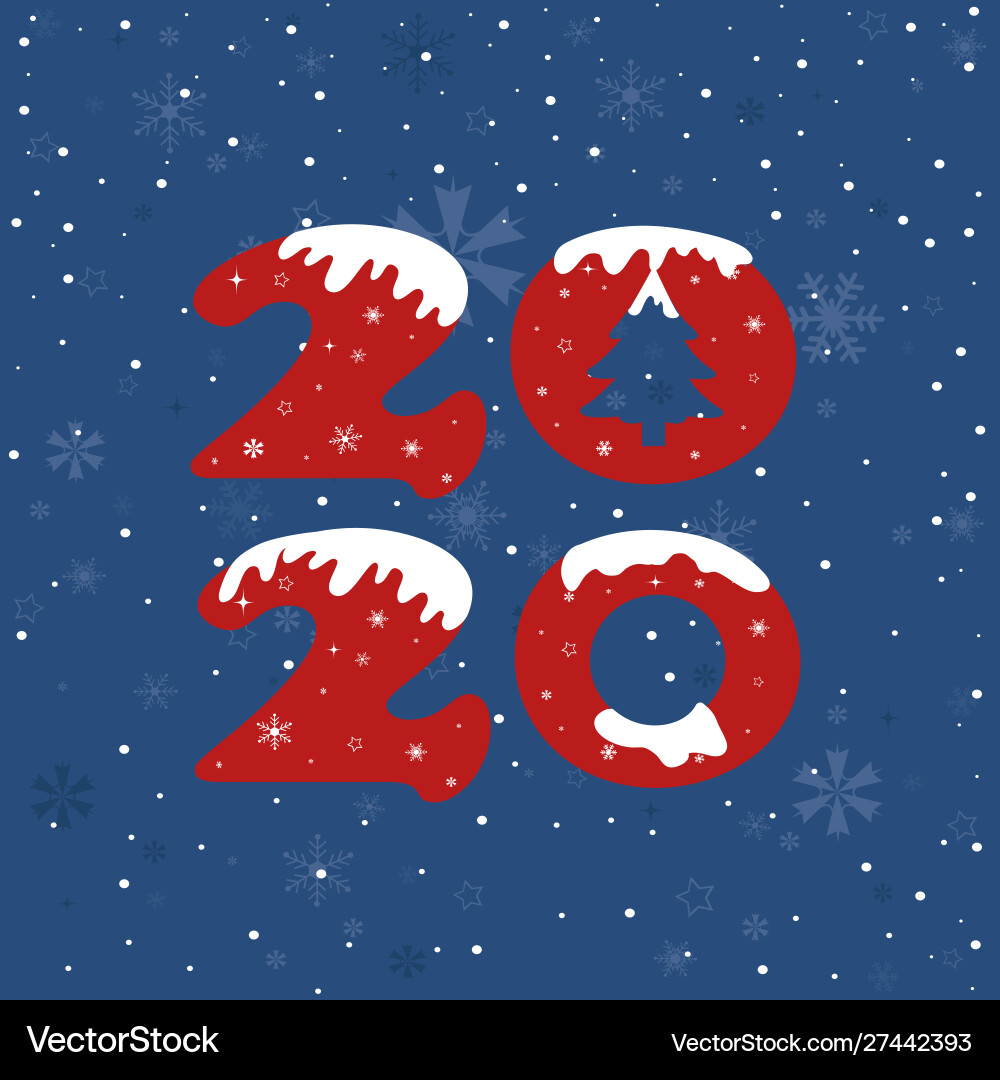 Happy new year 2020 text design pattern vector image