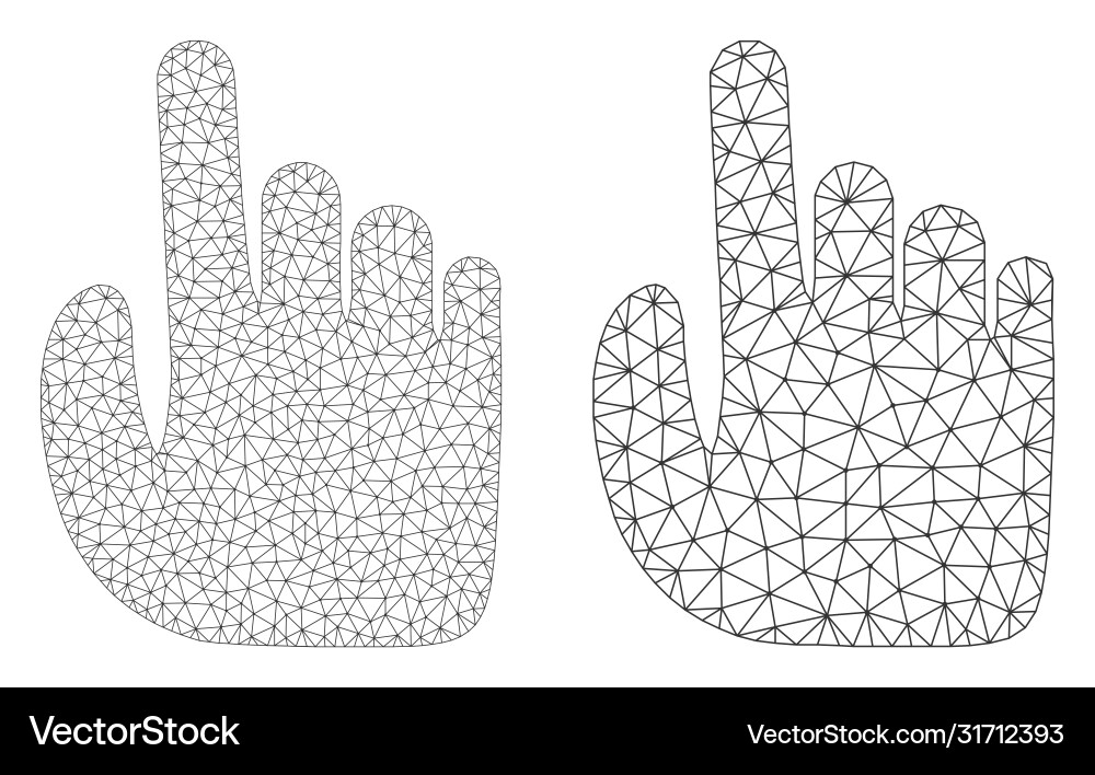 Index finger icon - triangular mesh vector image