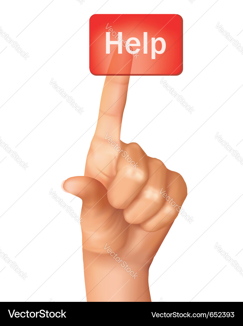 Learn Help Button Push vector image