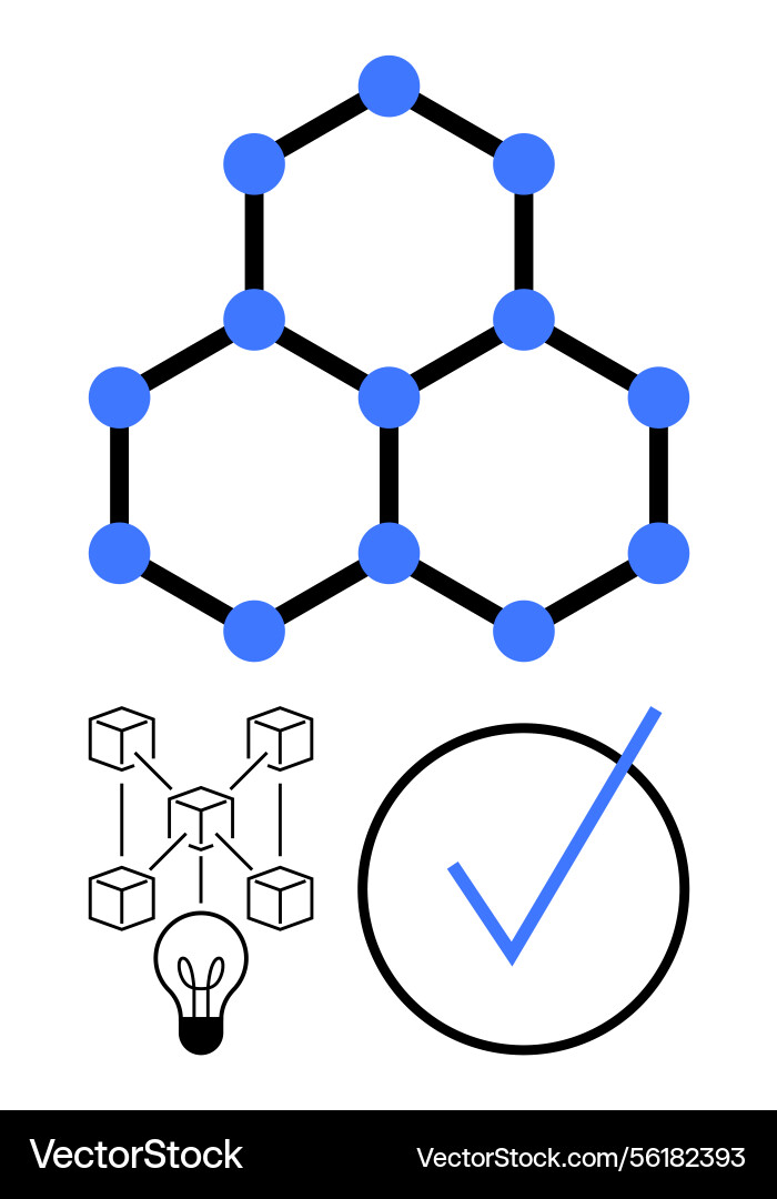 Molecular structure with blockchain network Molecular structure with blockchain network vector image