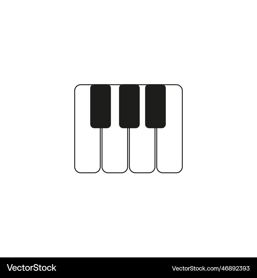 Piano keys icon in flat style design element Piano keys icon in flat style design element Vector Image