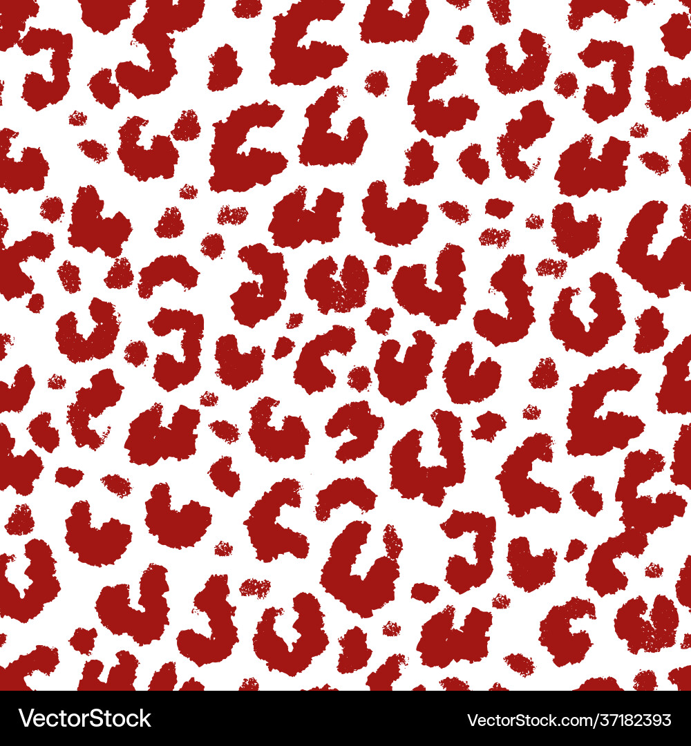 Red Leopard Print Seamless Pattern vector image