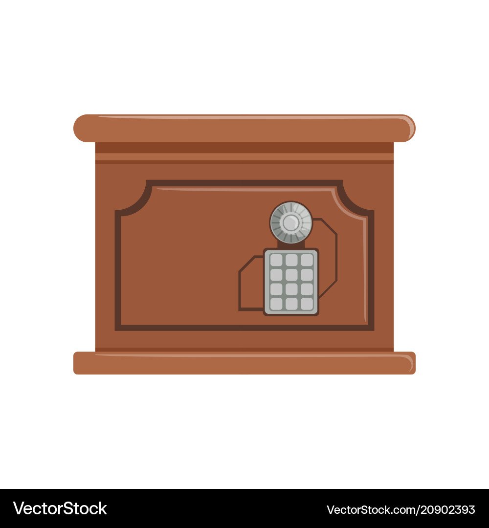 Retro brown safe box with a keypad buttons panel Vector Image