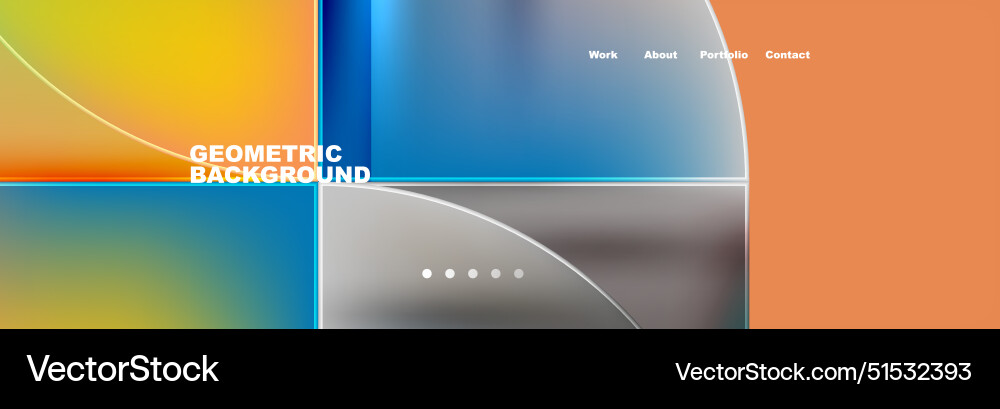 Round triangles and squares web site page template Vector Image