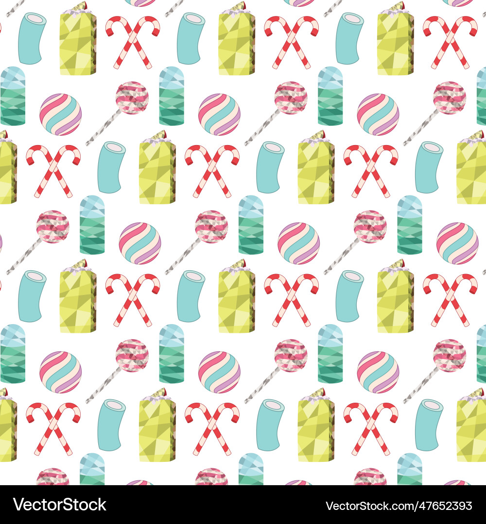 Seamless pattern background with candy icons Vector Image