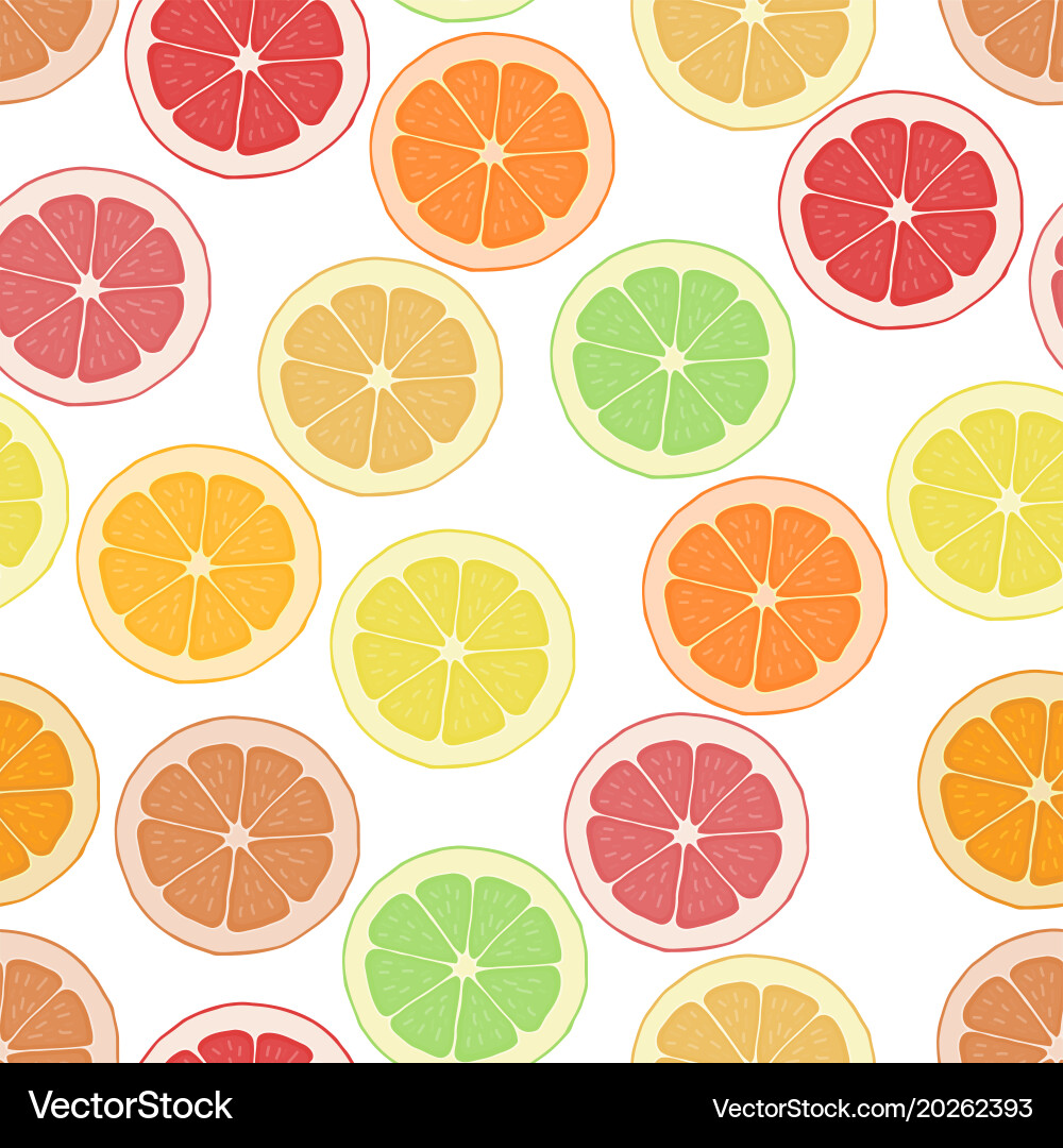 Seamless pattern background with citrus vector image