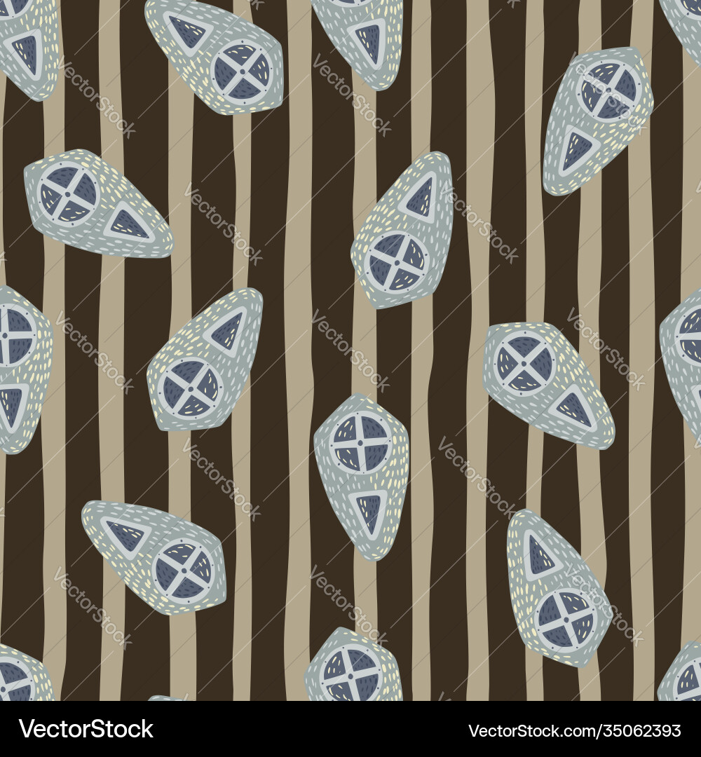 Seamless random pattern with grey shield shapes Vector Image
