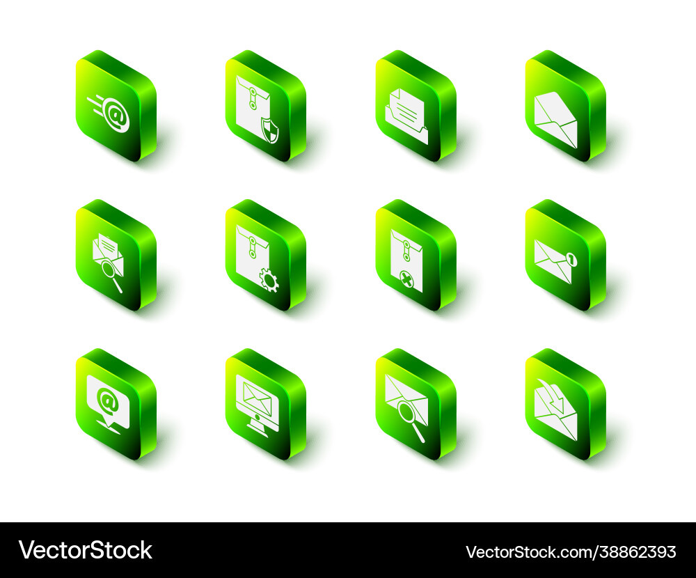 Set envelope with shield drawer document delete Set envelope with shield drawer document delete Vector Image