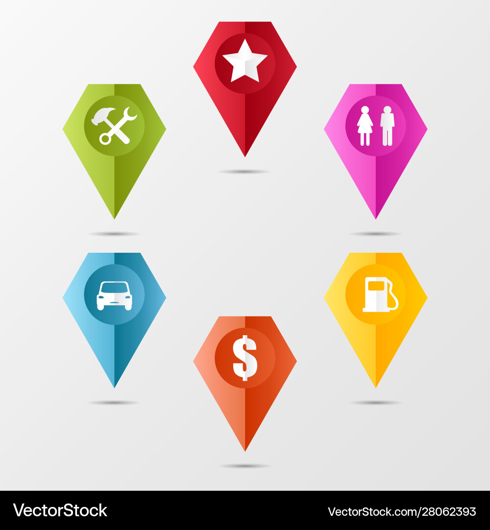 Set round flat transport pointers vector image