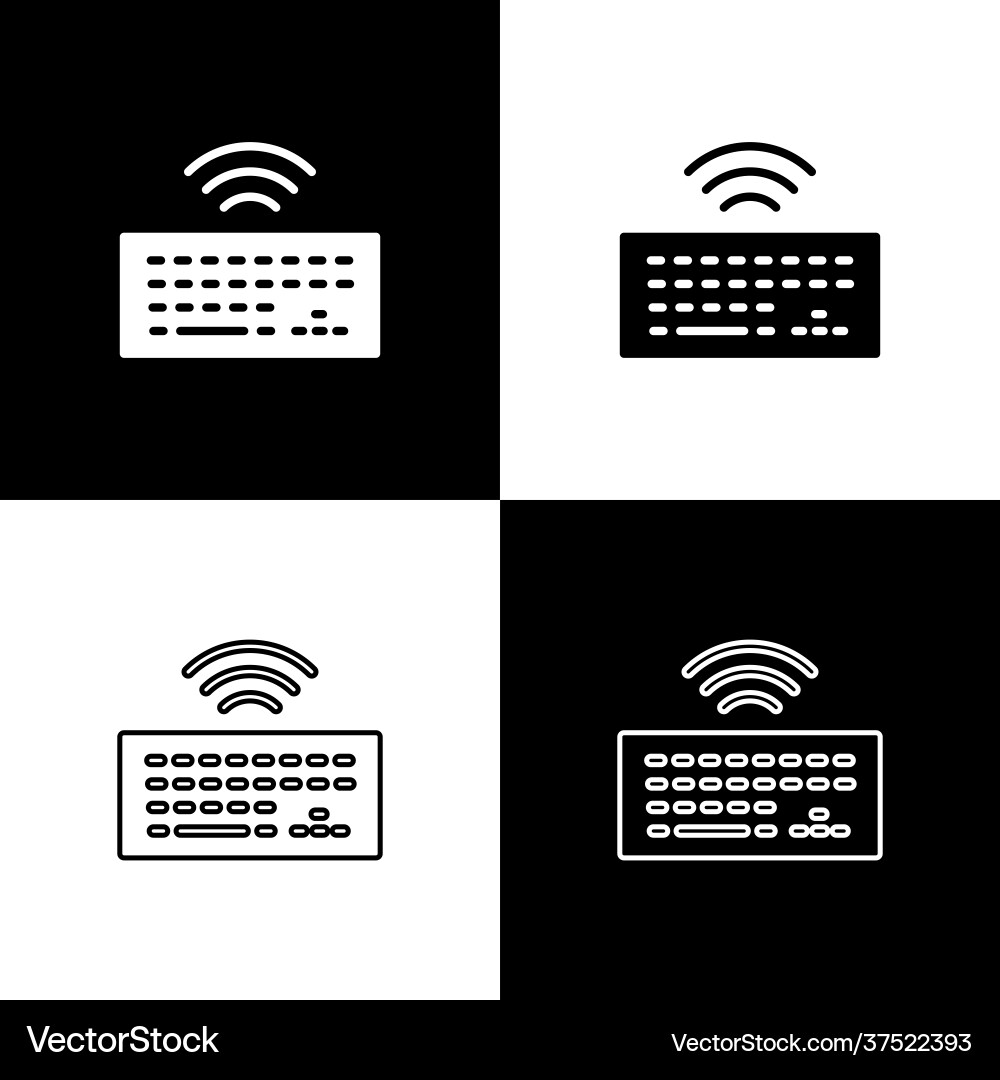 Set wireless computer keyboard icon isolated Set wireless computer keyboard icon isolated Vector Image