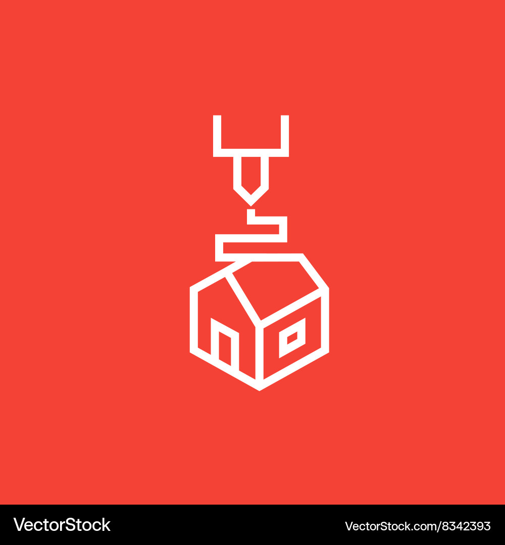 Tree d printing line icon Vector Image