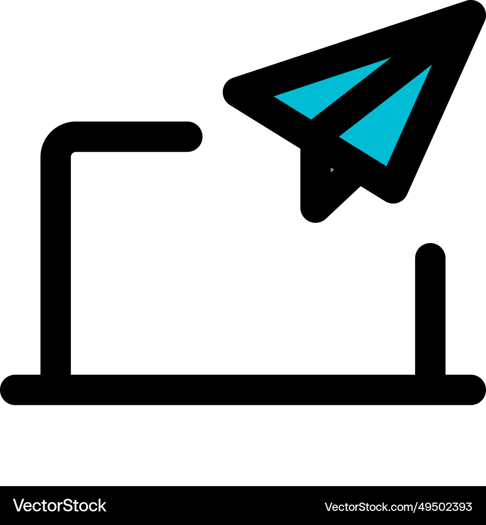 Using laptop to send an email or message vector image