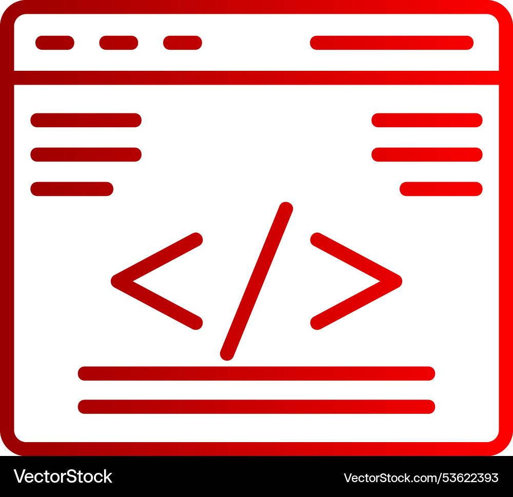 Web-Programmierzeile Gradienten-Symbol Vektorbild