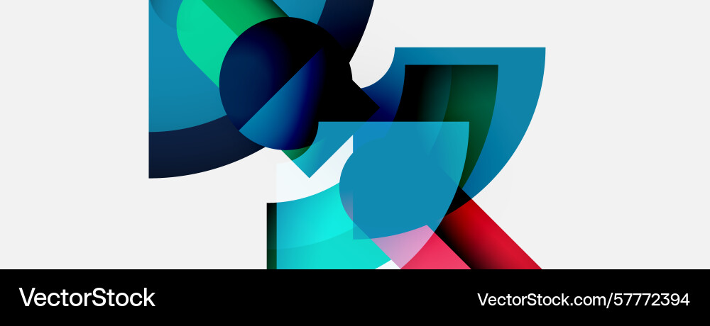 Abstract shapes overlap creating vibrant color Vector Image
