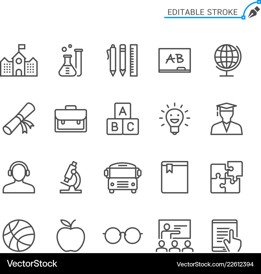 Bildungszeile Icons editable Schlaganfall Bildungszeile Icons editable Schlaganfall vektorbild