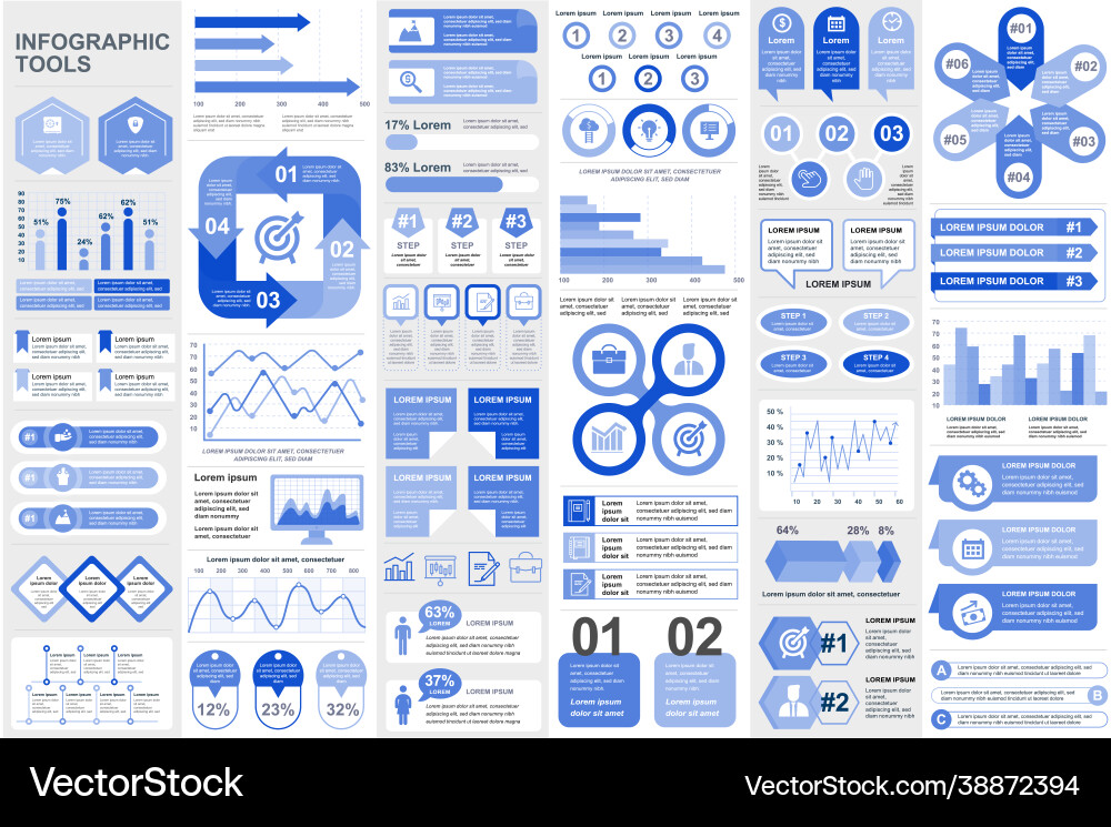 Bundle infographic elements data visualization Bundle infographic elements data visualization vector image