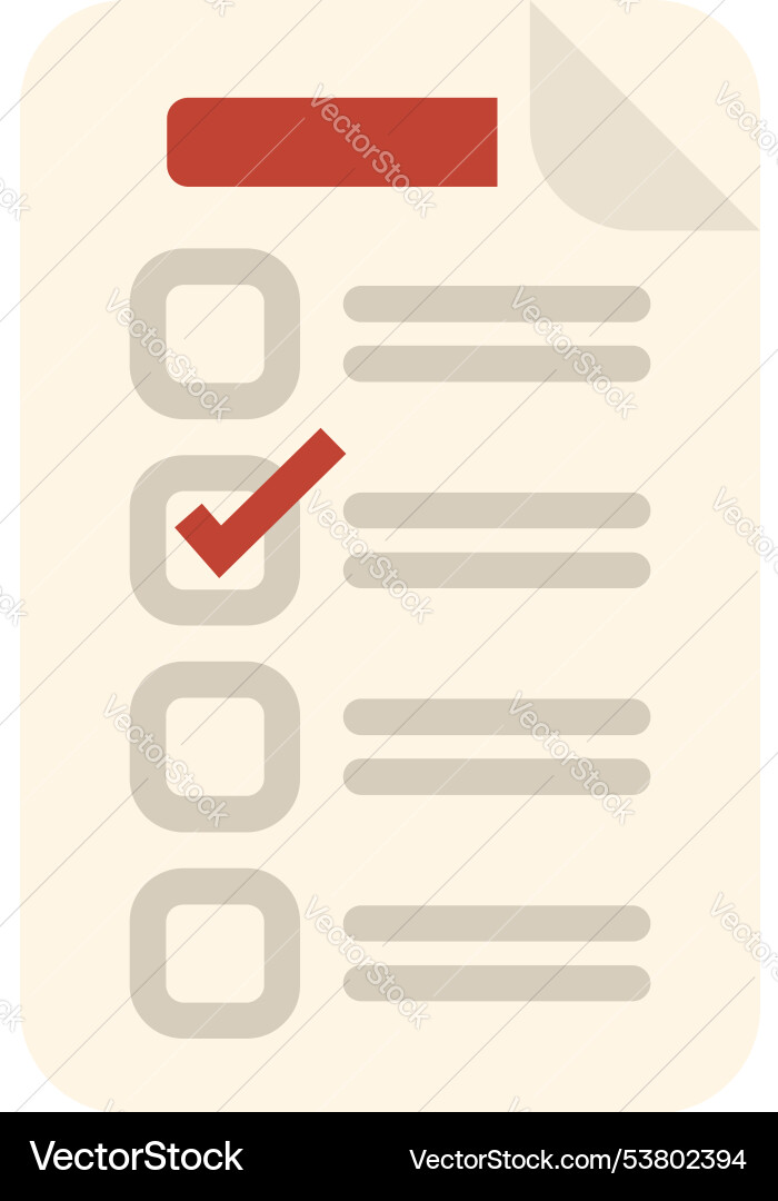 Checklist showing tick mark for business tasks vector image