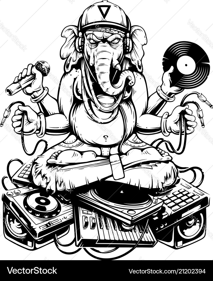 Ganesha DJ vector image