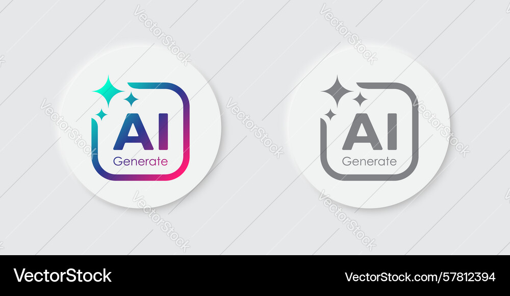 Generate ai button user interface artificial vector image