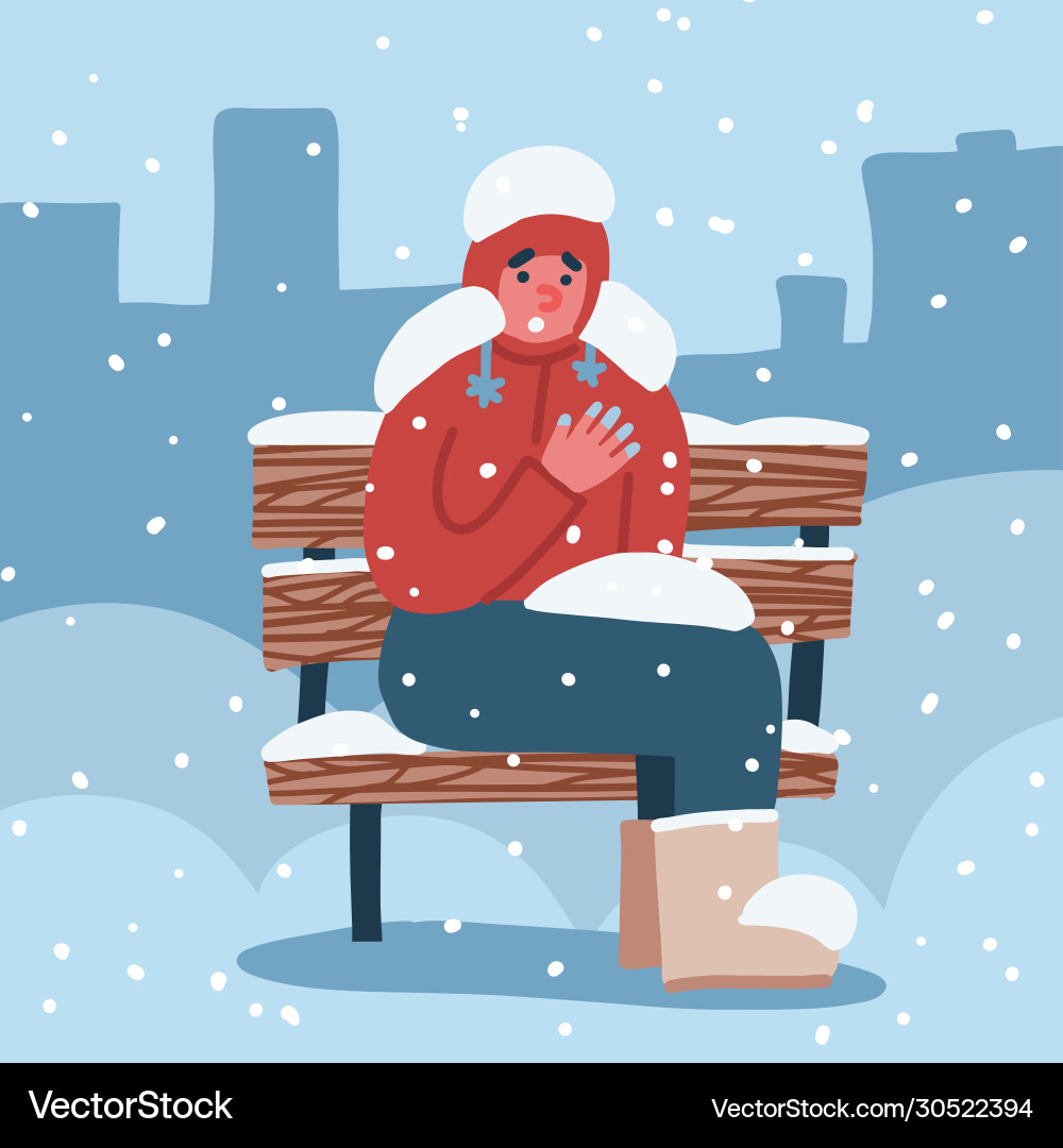 Man suffers from frostbite a guy with frozen Man suffers from frostbite a guy with frozen vector image