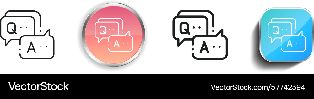Question icon thin linear regular and button vector image