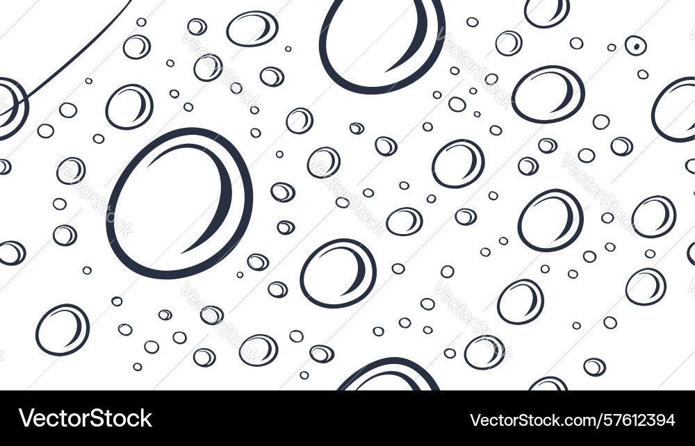Raindrops and bubbles simple line art pattern vector image