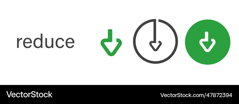 Reduce icon set symbol of arrow down concept Reduce icon set symbol of arrow down concept vector image