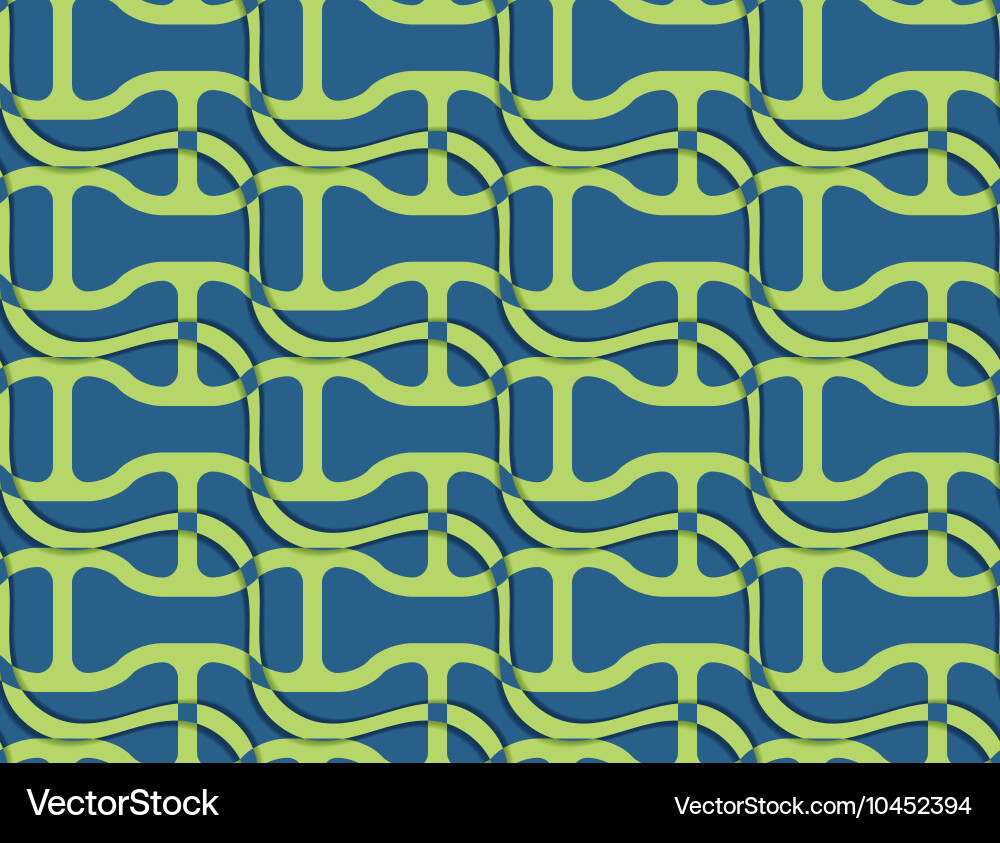 Retro 3d wavy with green net vector image