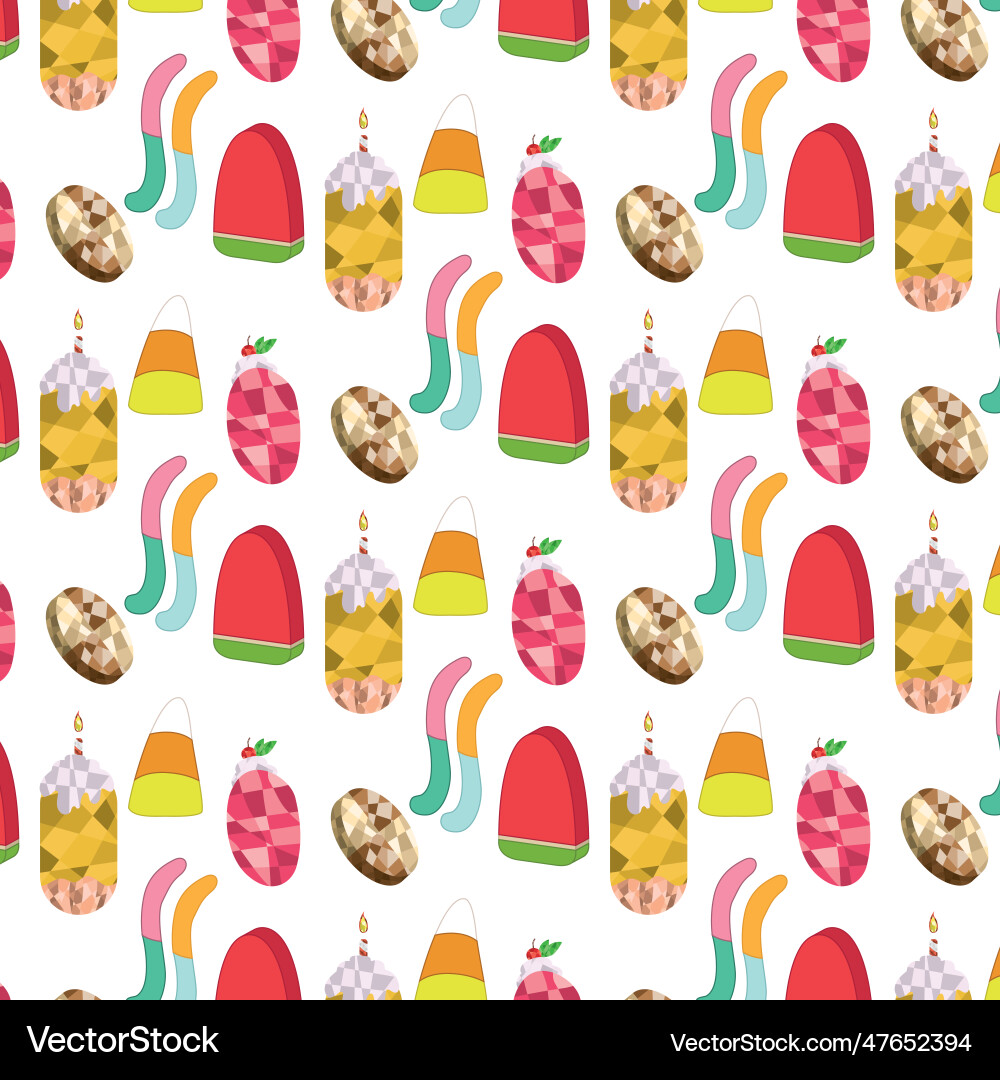 Seamless pattern background with candy icons Vector Image