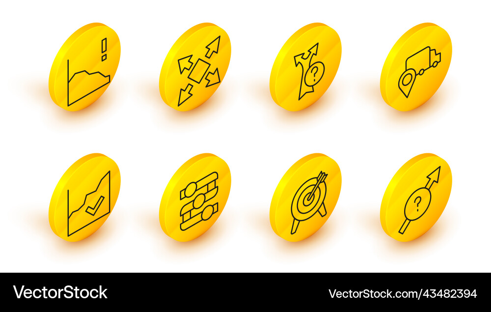 Set line arrow target graph chart diagram Set line arrow target graph chart diagram Vector Image