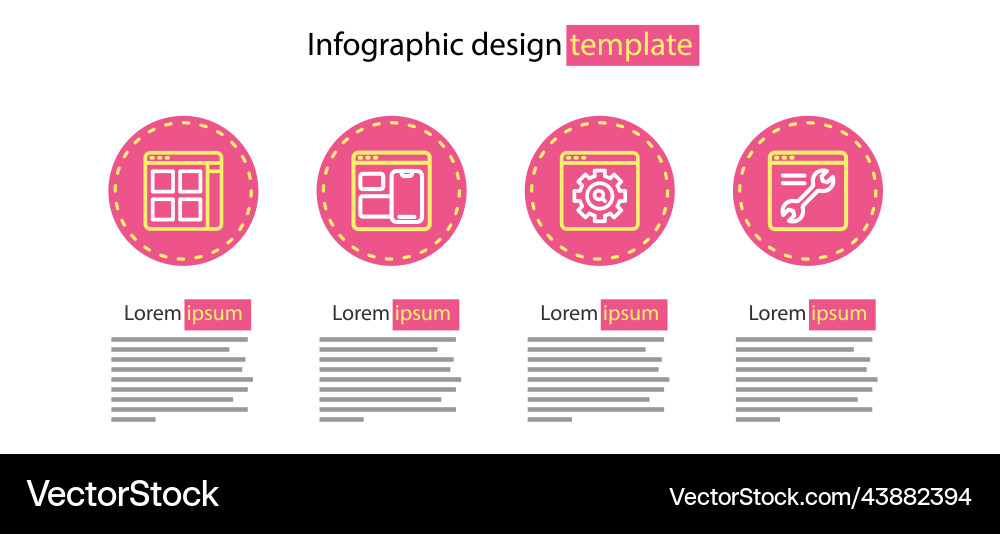 Set line browser setting web developer Set line browser setting web developer vector image