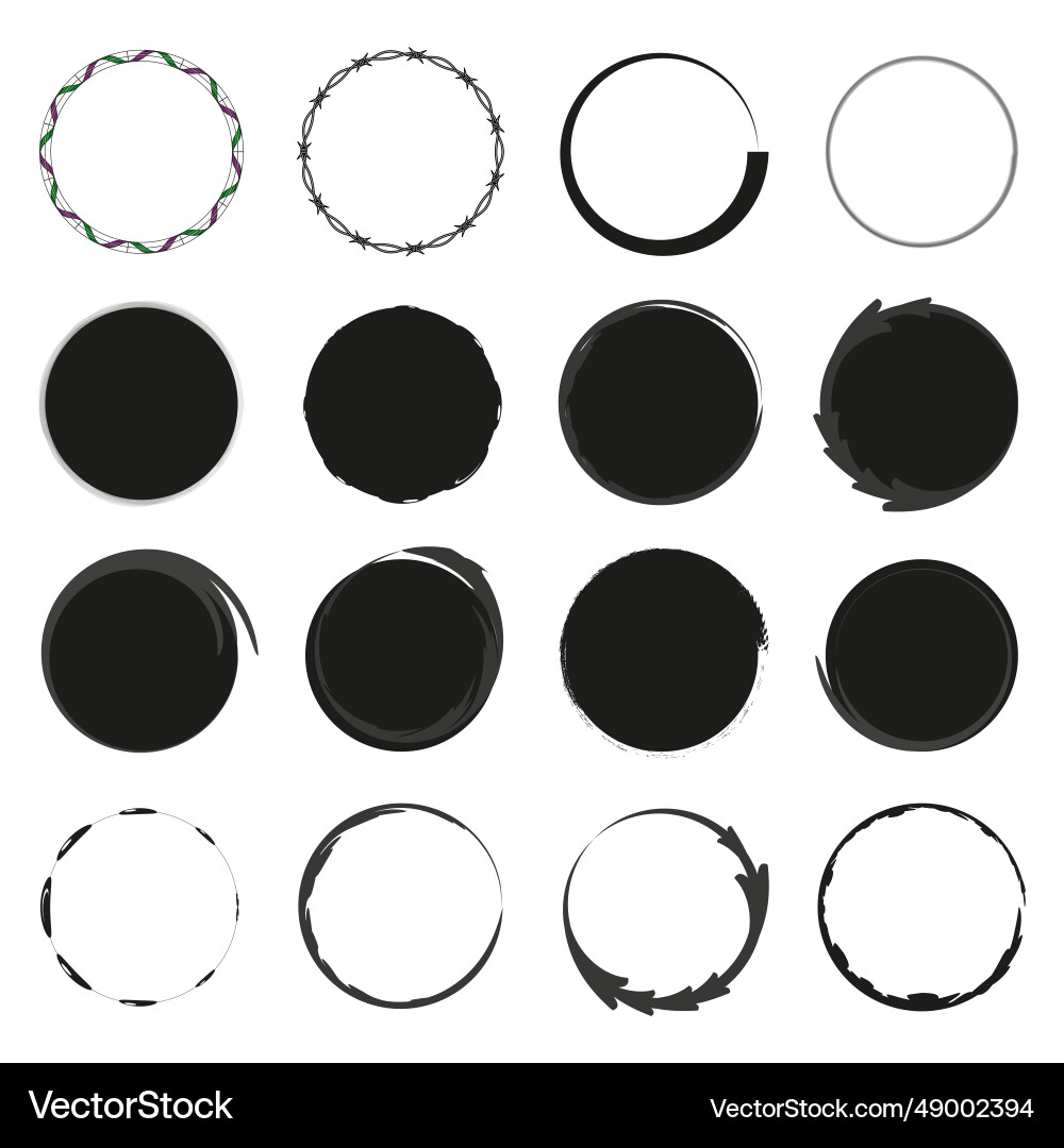 Shape circle set icon eps 10 Vector Image